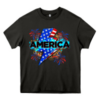 Asphalt America with lightning bolt Heavy Core Tee - Zillion Design Studio