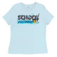Baby Blue school custodian Ladies Tee - texasbilliewilder