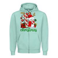 Seafoam My 1st. Christmas with cute snowman Zipper Hoodie - NancyCooperArtShop