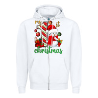 White My 1st. Christmas with cute snowman Zipper Hoodie - NancyCooperArtShop