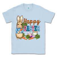 Dusty Blue easter bunny egg and carrots Classic Tee - AdoDesignShop