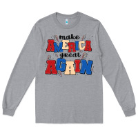 Heather Grey make america great again Long Sleeve Tee - MaliasSmallBusiness