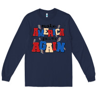 Navy make america great again Long Sleeve Tee - MaliasSmallBusiness