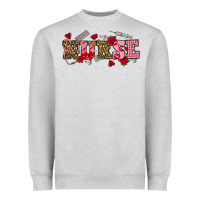 Heather Grey valentines day nurse Heavyweight Sweatshirt - NancyCooperArtShop