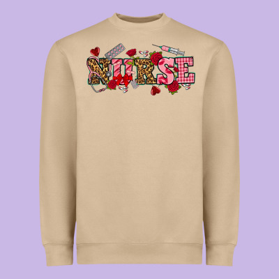 Valentines Day Nurse Heavyweight Sweatshirt Designed By Nancycooperartshop