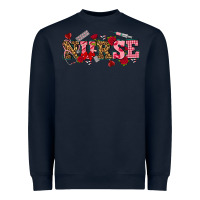 Navy valentines day nurse Heavyweight Sweatshirt - NancyCooperArtShop