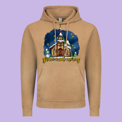 Christmas Church And Snow Grace And Mercy Vintage Hoodie Designed By Adodesignshop
