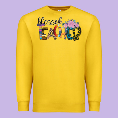 Blessed Teacher Premium Sweatshirt Designed By Bettercallsaul