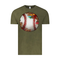 Vintage Olive western baseball leopard serape pattern Vintage Tee - Artiststas