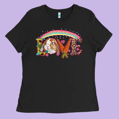 Easter Bunny Love Ladies Tee Designed By Ranaportraitstore