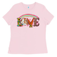 Bubblegum Pink easter bunny love Ladies Tee - RanaPortraitStore