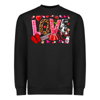 Black valentines day love nurse Heavyweight Sweatshirt - NancyCooperArtShop