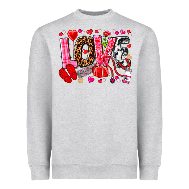 Valentines Day Love Nurse Heavyweight Sweatshirt by NancyCooperArtShop | Teevron