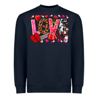 Navy valentines day love nurse Heavyweight Sweatshirt - NancyCooperArtShop