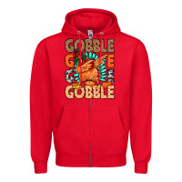 Red Gobble Gobble Gobble Zipper Hoodie - MaliasSmallBusiness