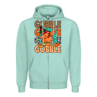 Seafoam Gobble Gobble Gobble Zipper Hoodie - MaliasSmallBusiness