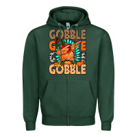 Sports Green Gobble Gobble Gobble Zipper Hoodie - MaliasSmallBusiness