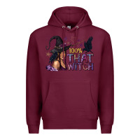 Burgundy 100% That Witch Black Afro Witch Premium Hoodie - texasbilliewilder