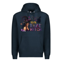 Navy 100% That Witch Black Afro Witch Premium Hoodie - texasbilliewilder