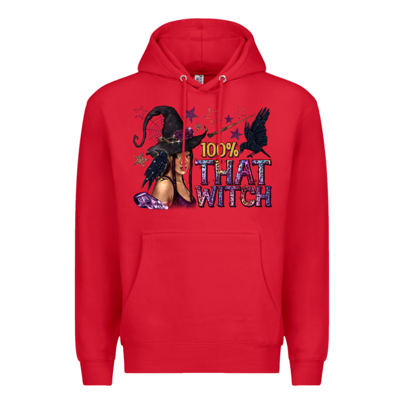 100% That Witch Black Afro Witch Premium Hoodie by texasbilliewilder | Teevron