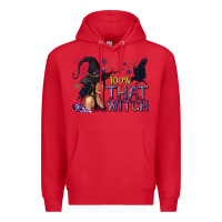 Red 100% That Witch Black Afro Witch Premium Hoodie - texasbilliewilder