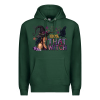 Sports Green 100% That Witch Black Afro Witch Premium Hoodie - texasbilliewilder