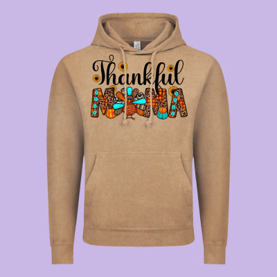 Thankful Mama Vintage Hoodie Designed By Jahusdesignshop
