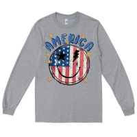 Heather Grey America Long Sleeve Tee - MaliasSmallBusiness