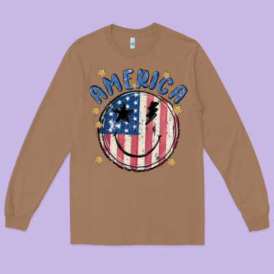 America Long Sleeve Tee Designed By Maliassmallbusiness