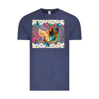Vintage Denim easter farm chicken chick rooster daisys butterfly sunflower eggs glit Vintage Tee - Artiststas