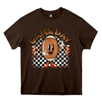 Chocolate Brown game day football Heavy Core Tee - BarkalooDesign