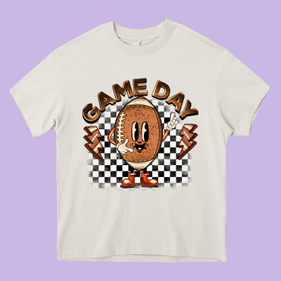 Game Day Football Heavy Core Tee Designed By Barkaloodesign