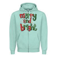 Seafoam merry and bright Zipper Hoodie - MaliasSmallBusiness