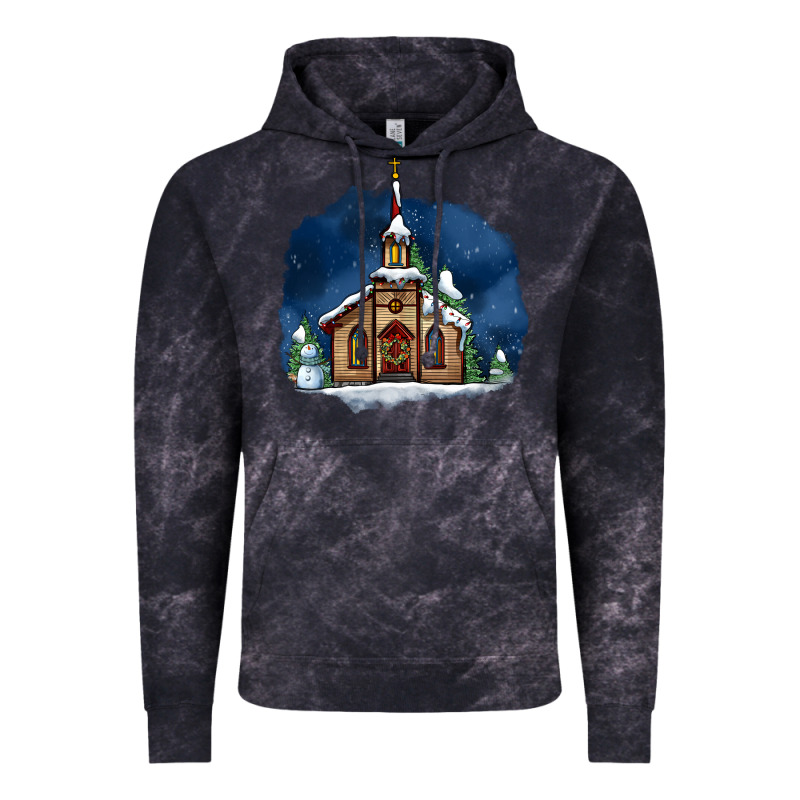Christmas Church And Snow Vintage Hoodie by AdoDesignShop | Teevron