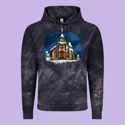 Christmas Church And Snow Vintage Hoodie Designed By Adodesignshop