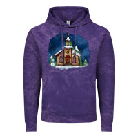 Cloud Purple Christmas church and snow Vintage Hoodie - AdoDesignShop