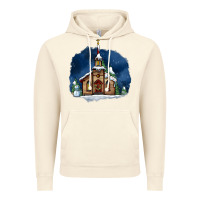 Vintage Artic Christmas church and snow Vintage Hoodie - AdoDesignShop