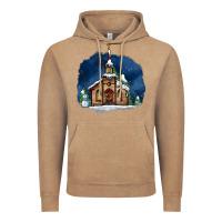 Vintage Coffee Christmas church and snow Vintage Hoodie - AdoDesignShop