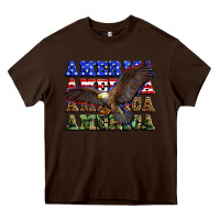 Chocolate Brown america america america america Heavy Core Tee - Zillion Design Studio