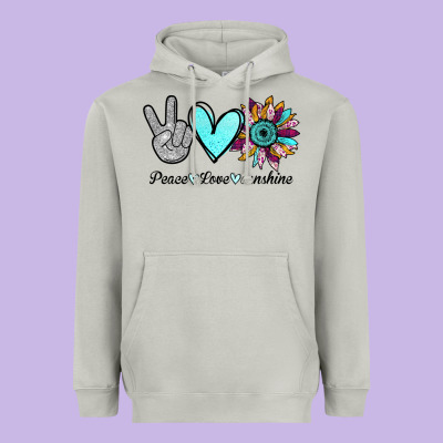 Peace Love Sunshine Heavyweight Hoodie Designed By Bettercallsaul