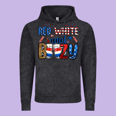 Red White And Boozy Vintage Hoodie Designed By Ranaportraitstore