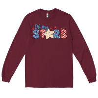Burgundy oh my stars Long Sleeve Tee - MaliasSmallBusiness