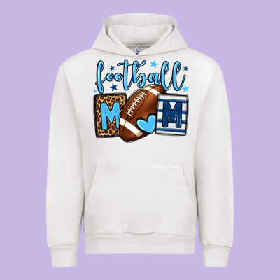 Football Mom Blue Team Color  Mother's Day Urban Hoodie Designed By Howdyjamesfarm