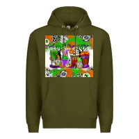 Army Green Halloween Coffee Cups Premium Hoodie - texasbilliewilder