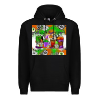 Black Halloween Coffee Cups Premium Hoodie - texasbilliewilder