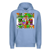 Colony Blue Halloween Coffee Cups Premium Hoodie - texasbilliewilder