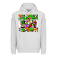 Dove Grey Halloween Coffee Cups Premium Hoodie - texasbilliewilder