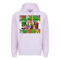 Lilac Halloween Coffee Cups Premium Hoodie - texasbilliewilder
