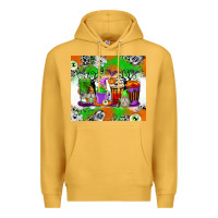 Mustard Halloween Coffee Cups Premium Hoodie - texasbilliewilder