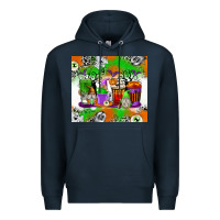 Navy Halloween Coffee Cups Premium Hoodie - texasbilliewilder